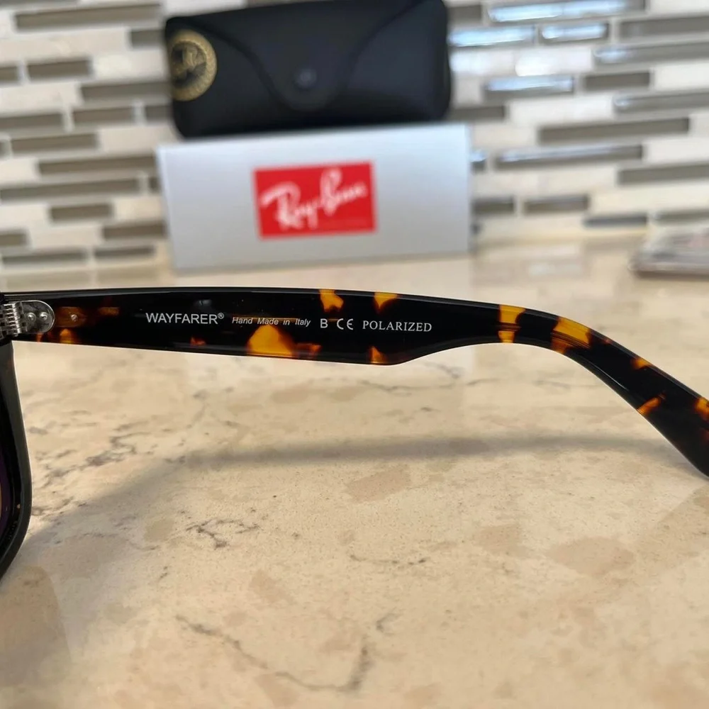 Ray-Ban 2140 Men's Tortoiseshell Frame Sunglasses with Brown Polarized Lenses